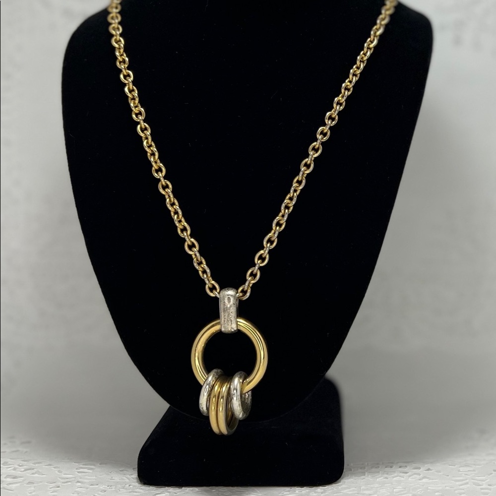 LCI Long Chain Necklace Featuring Ringed Pendant